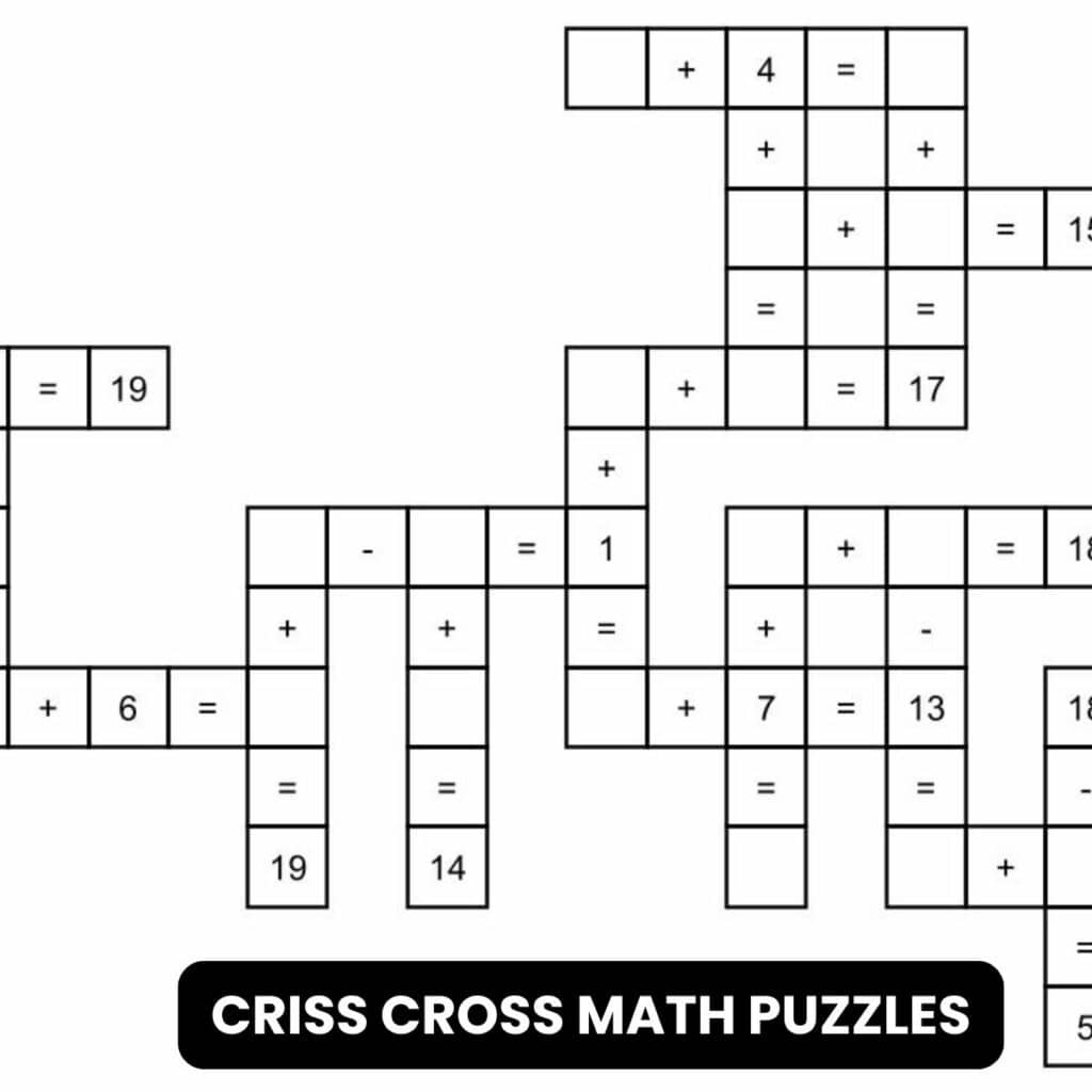 Criss Cross Math Puzzles 1 50 Math Love Criss Cross Math Puzzles 1 50 Math Love