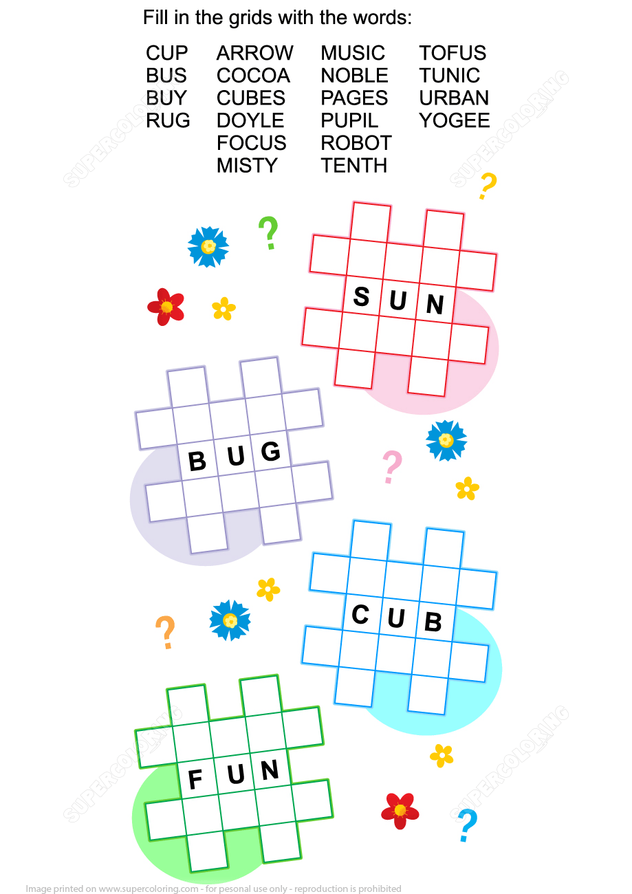 Criss Cross Word Puzzles 10 Worksheets For Kids Criss Cross Word Puzzles 10 Worksheets For Kids