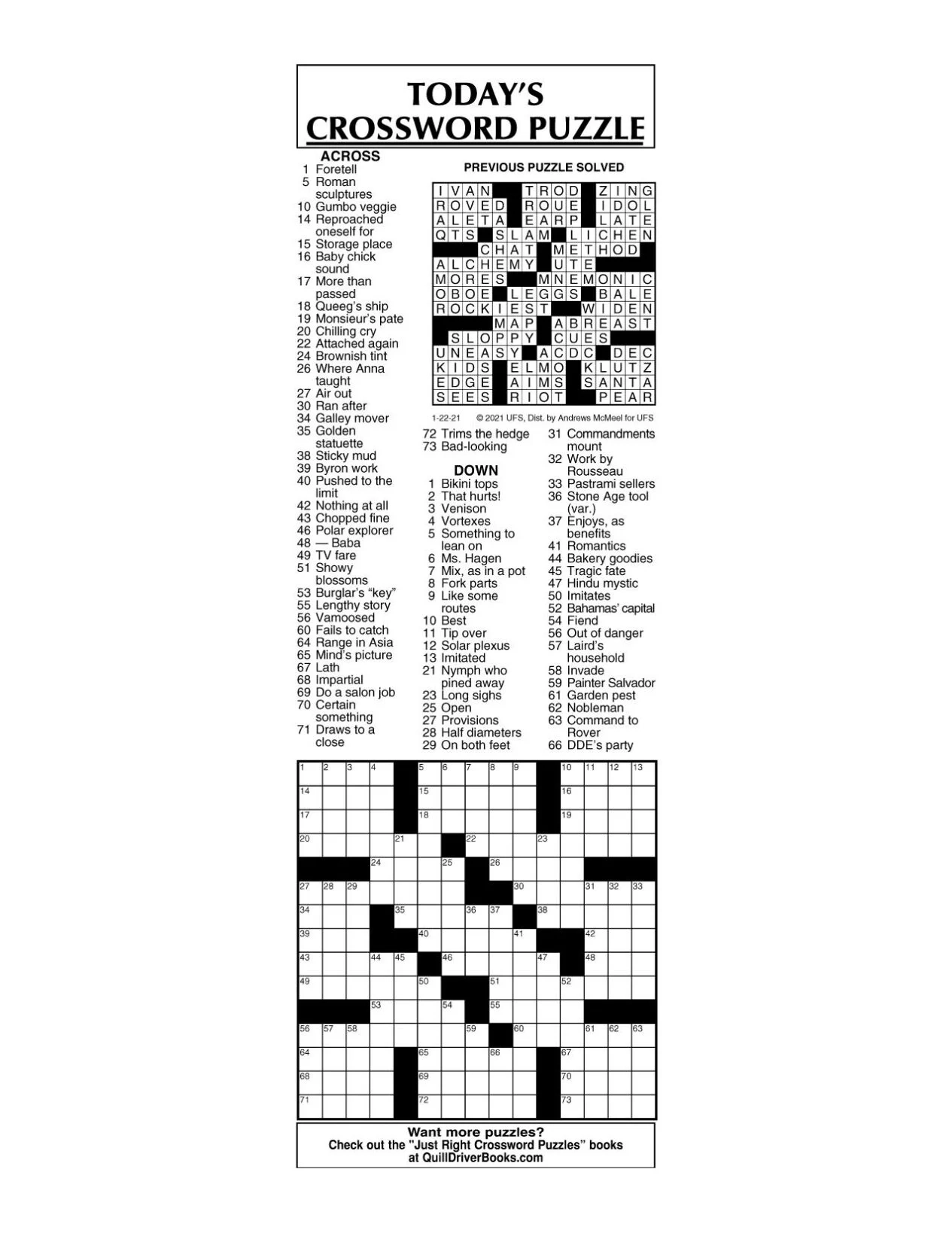 Crossword By McMeel 1 22 Messenger inquirer