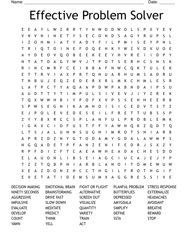 Crossword Problem Solver Printable Study Planner