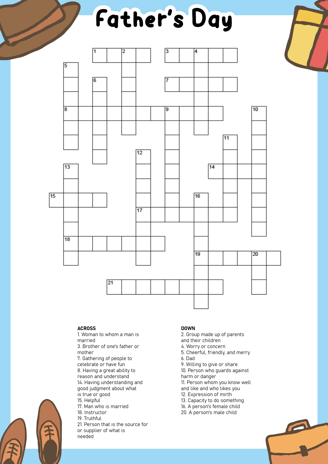 Crossword Puzzles Free Printable Printable Party Favors