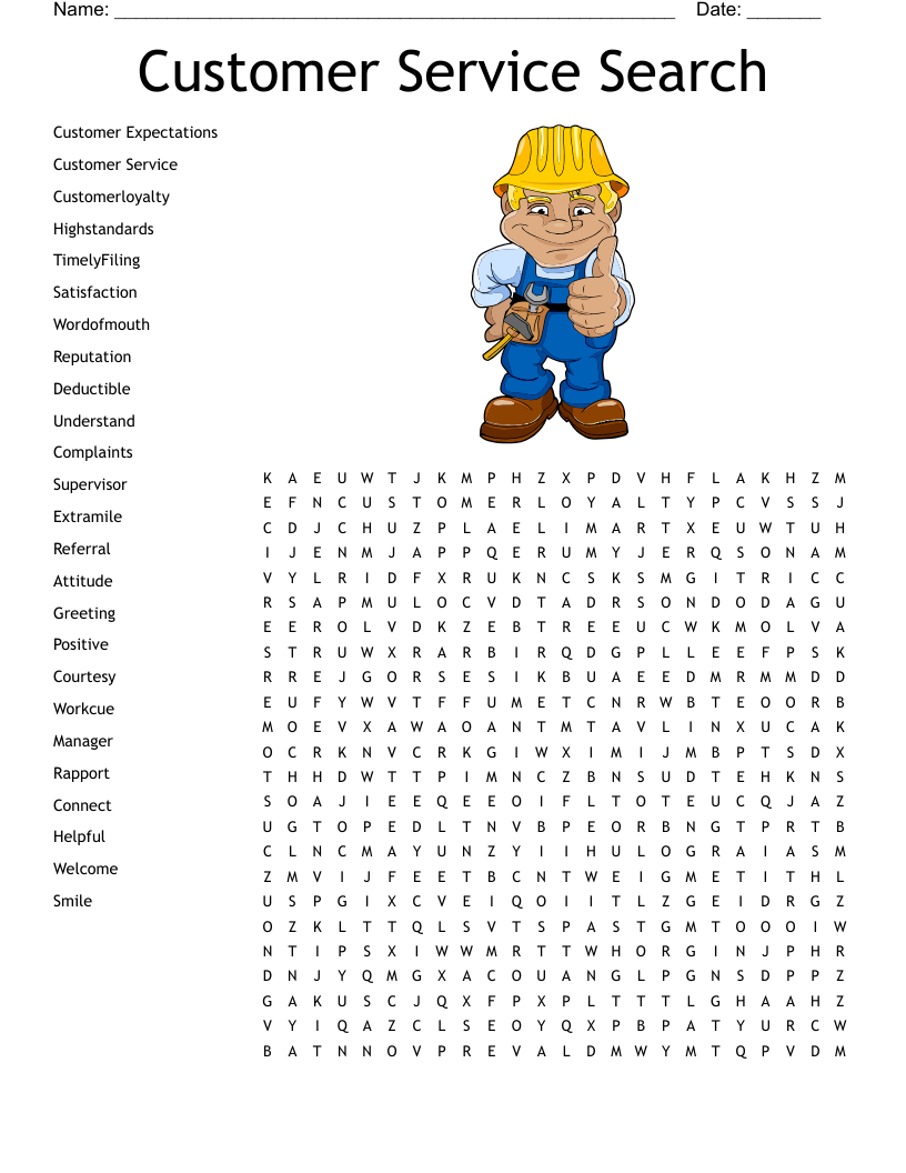 Customer Service Crossword WordMint