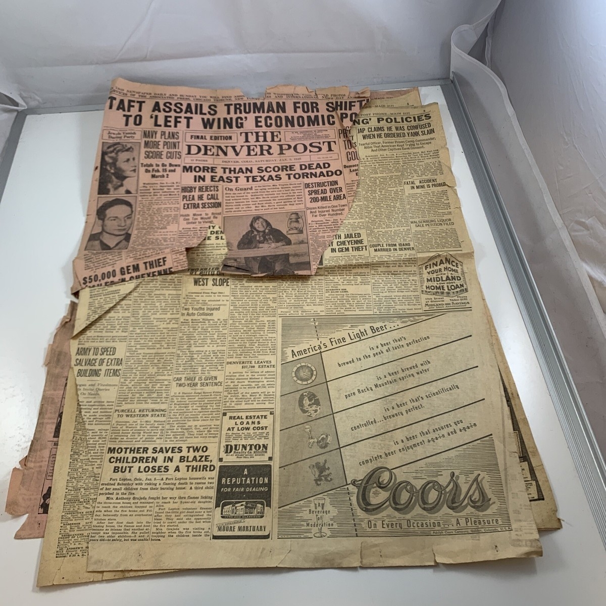DENVER POST Newspaper Truman 1 5 1946 Pgs9 10 Missng Front Pg 2 3 Missng G 375 EBay