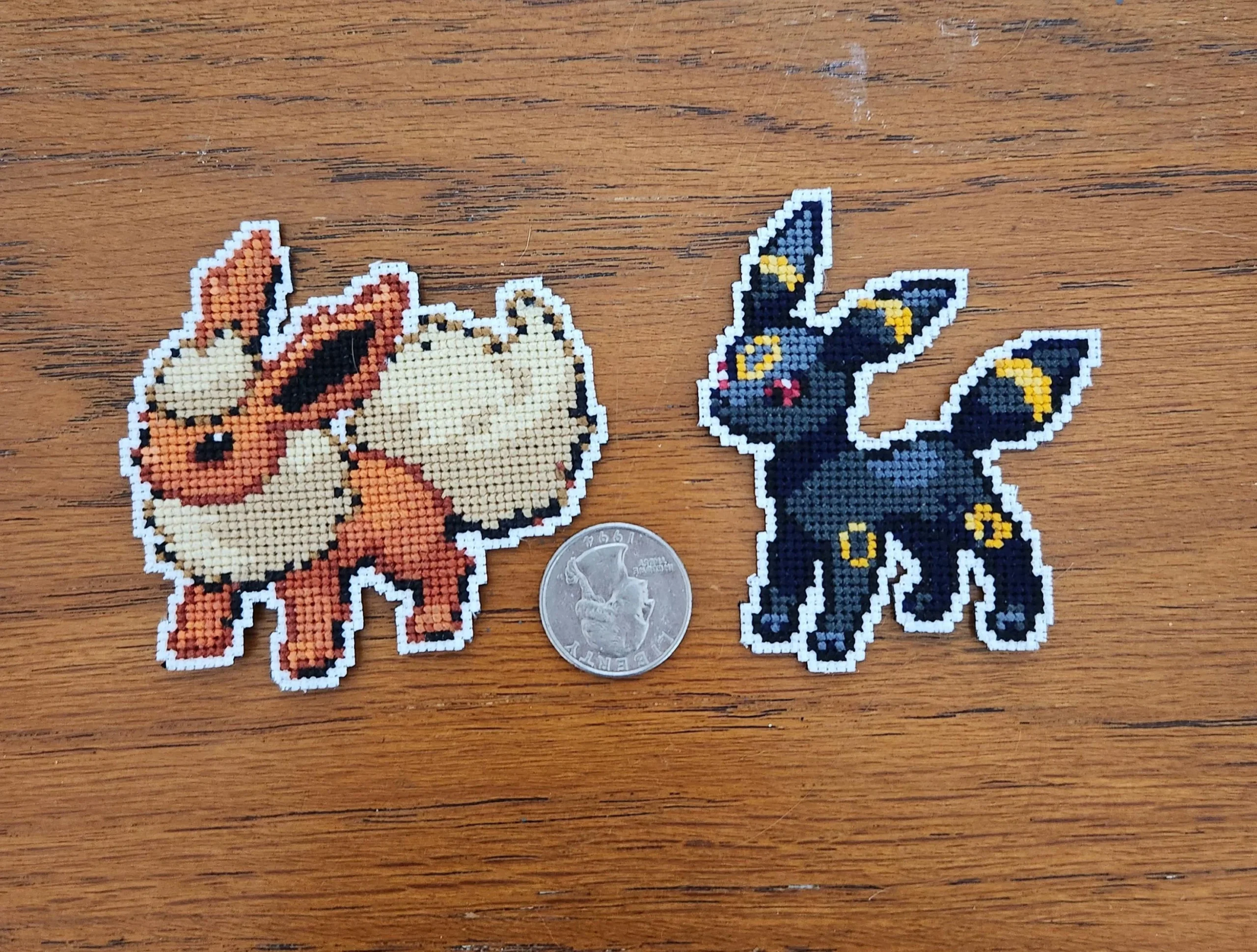 Eevee Evolutions Pokemon Cross stitch Patches 133 134 135 136 196 197 470 Etsy