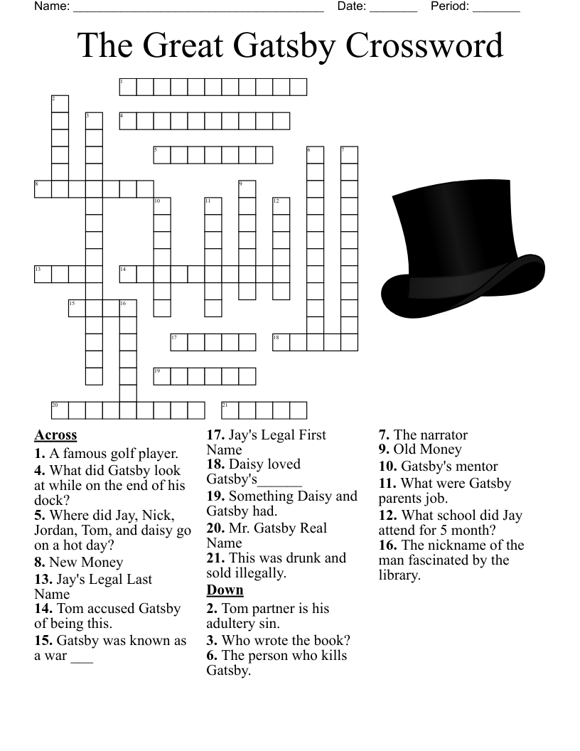 Famous Books And Authors Crossword WordMint