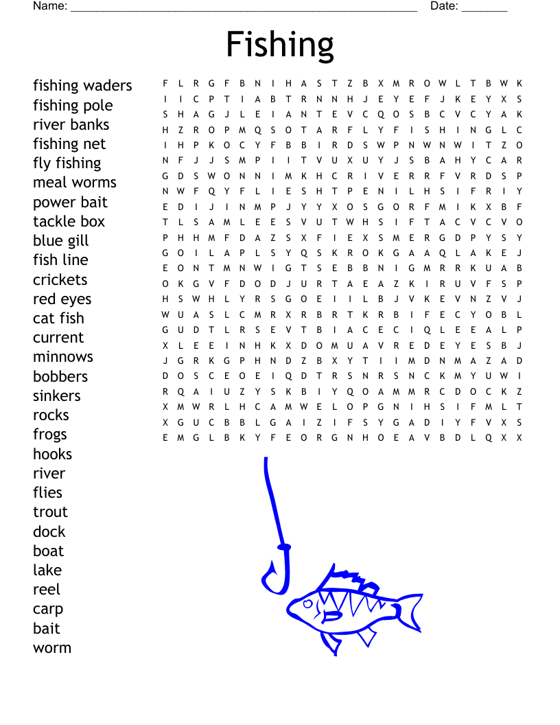 FISHING Crossword WordMint