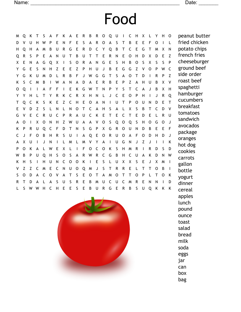 Food Word Search WordMint Food Word Search WordMint