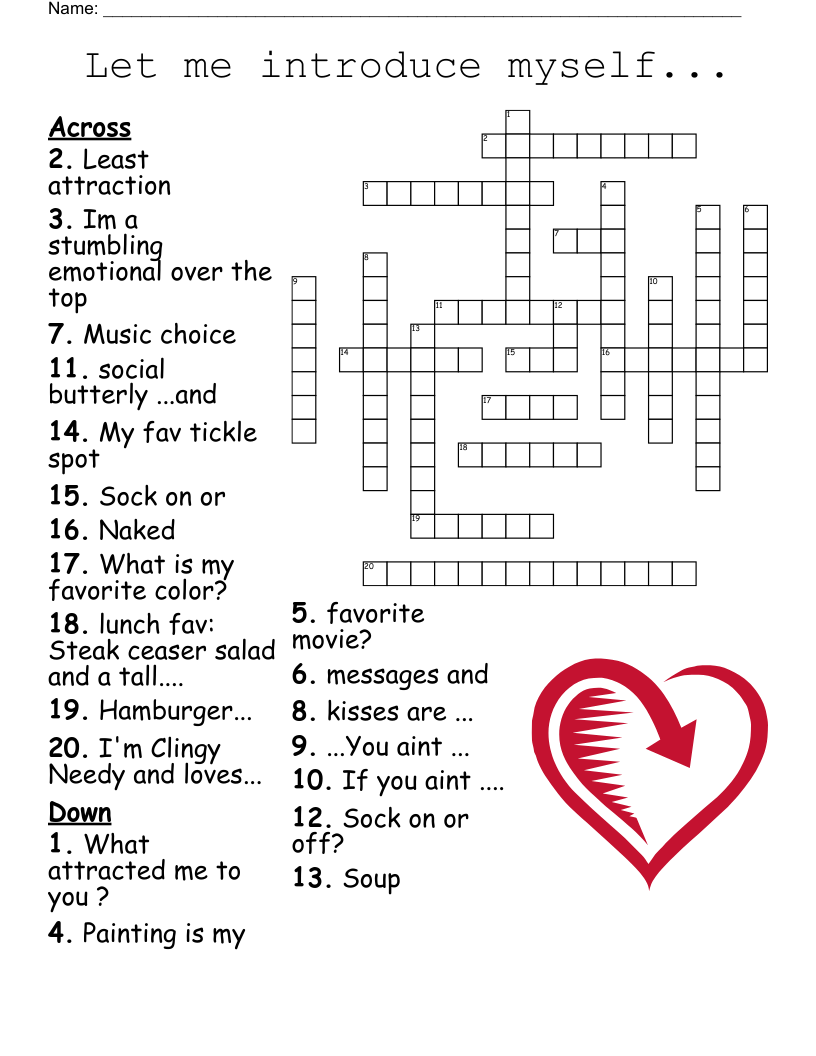 For My Love Crossword WordMint