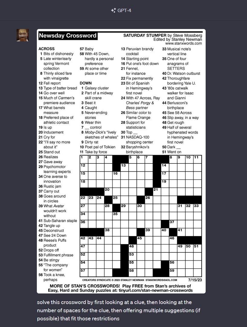 Forget The Turing Test I Found A Task That Hits Human Strong Points LLM Weak Ones Crossword Puzzles Between The Facts That LLM vision Is Blurry It Has Trouble Counting Letters 