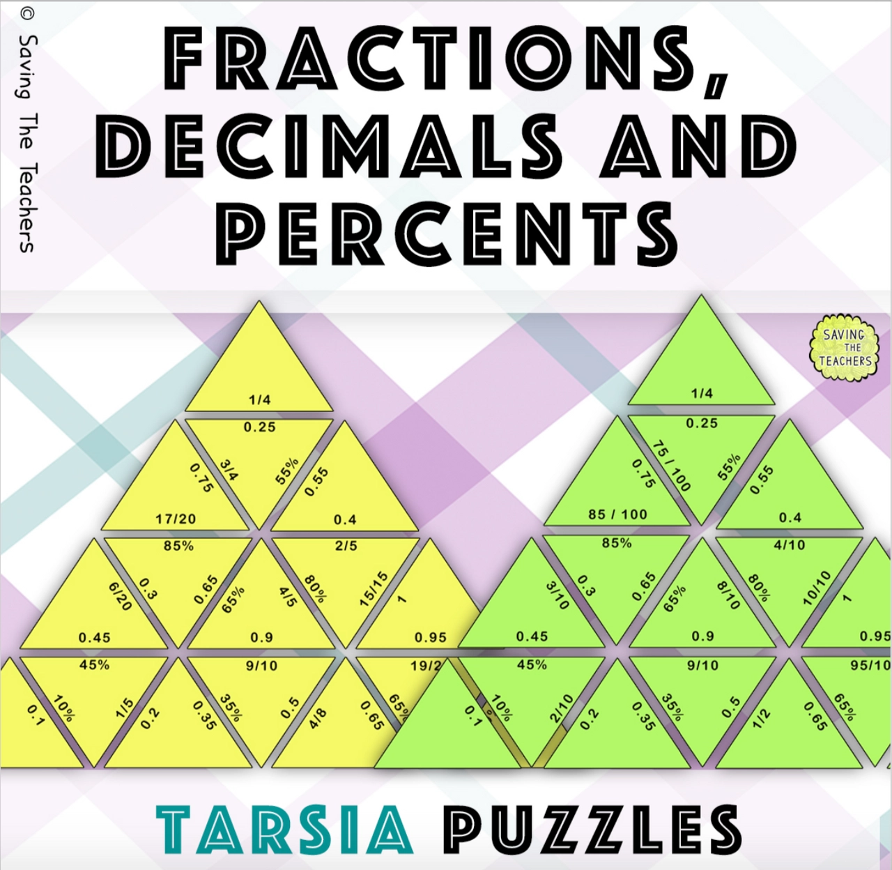 Fractions Decimals And Percents Tarsia Puzzle Activity Amped Up Learning