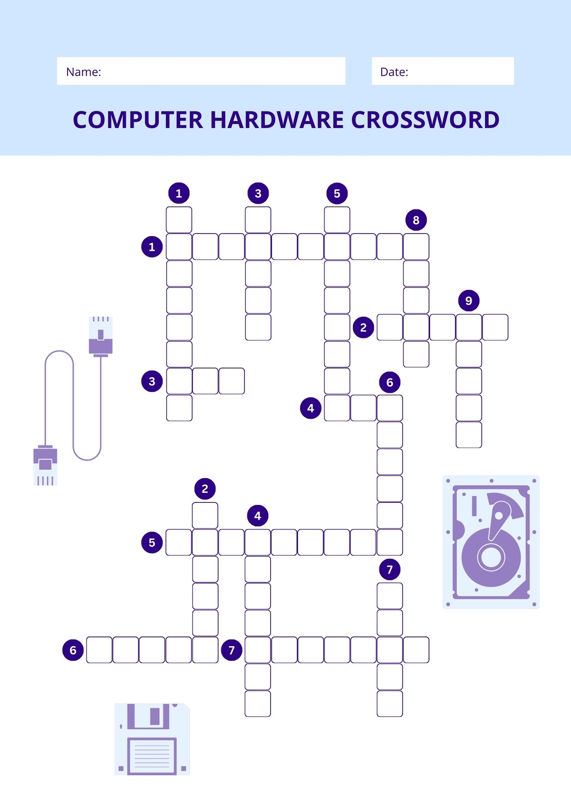 Free And Customizable Crossword Puzzle Templates Canva
