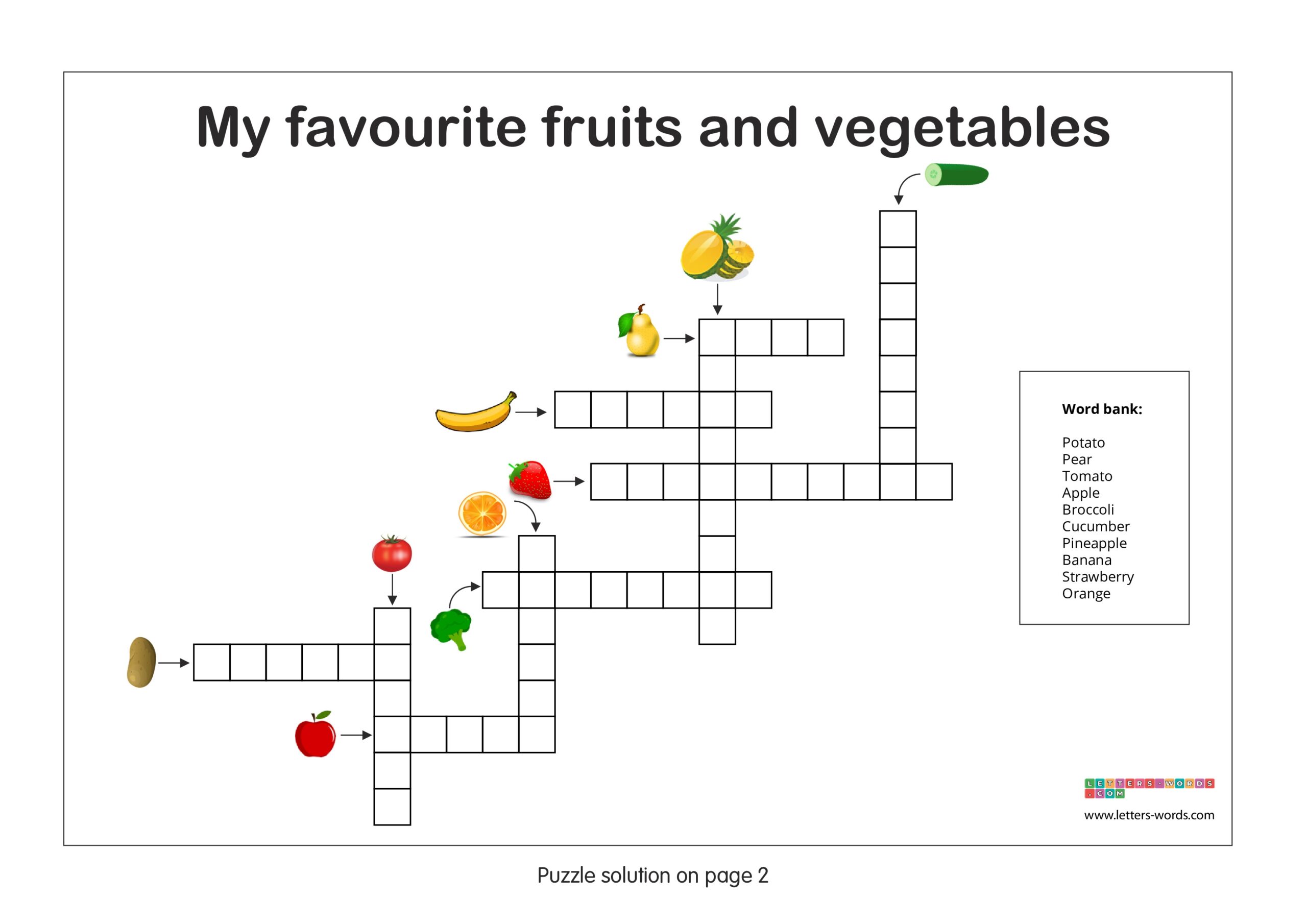 Free Crossword Puzzles For Children With Printable Solutions