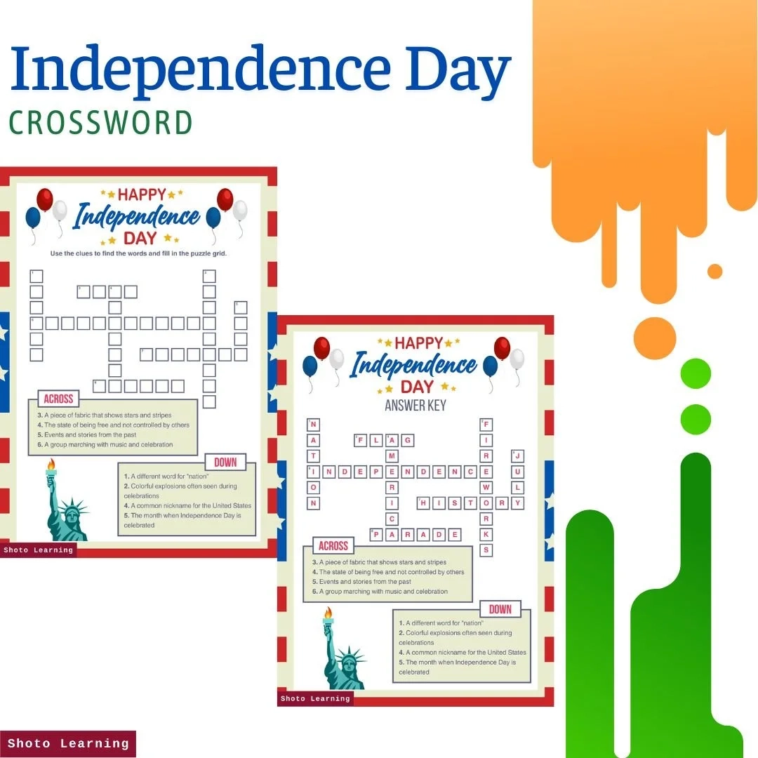 Free Independence Day Crossword Puzzle 8 Clues