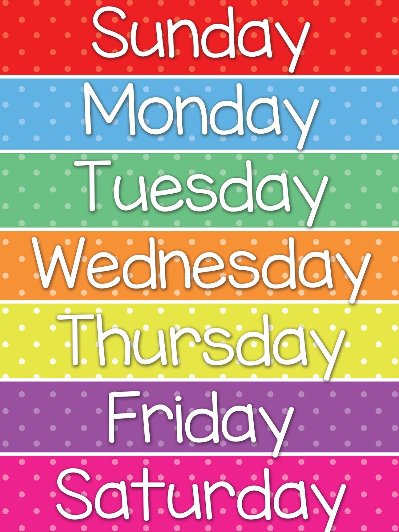 Free Printable Days Of The Week Poster Best Printable Works