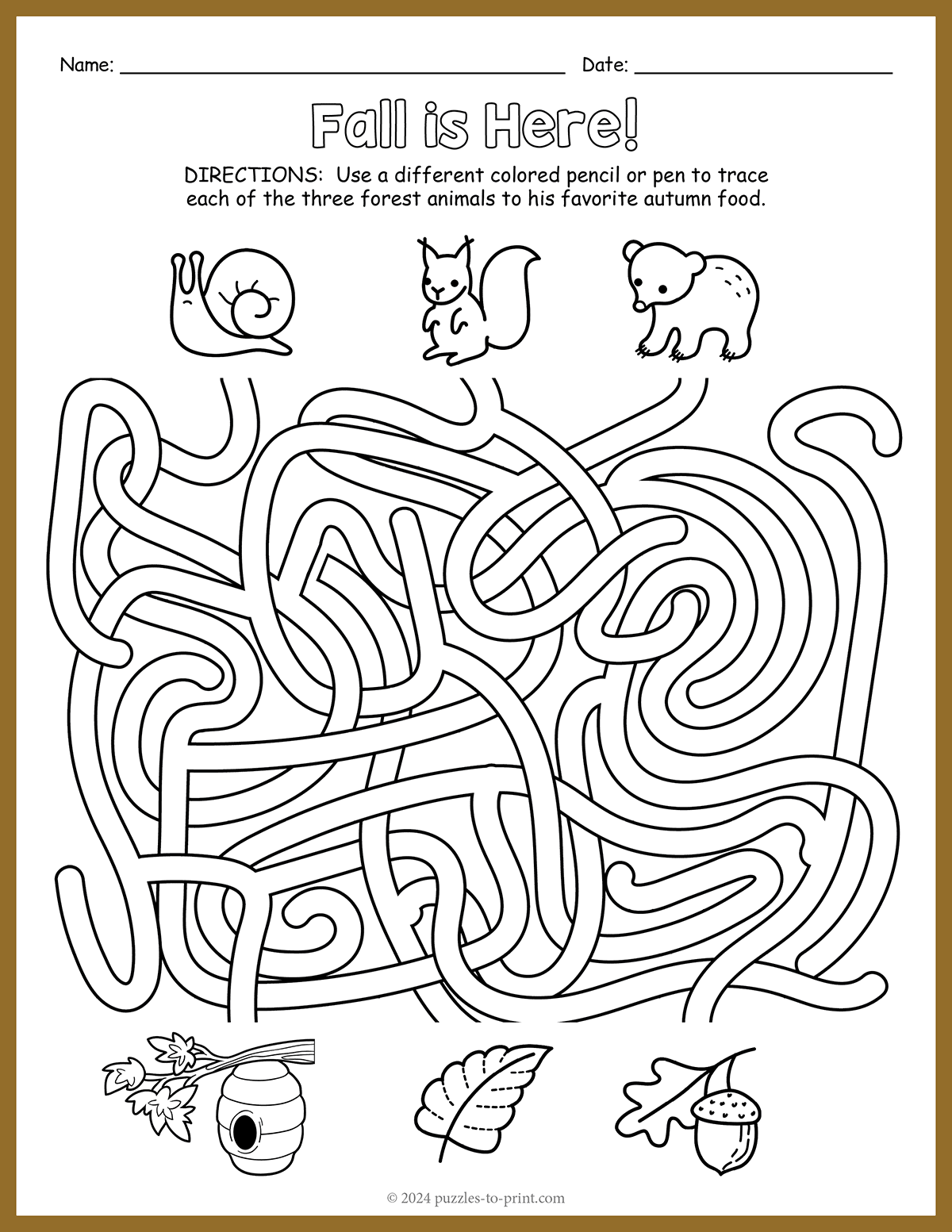 Free Printable Fall Maze Free Printable Fall Maze