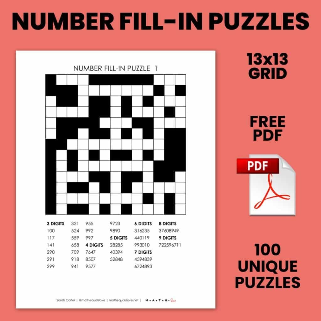 FREE Printable Fill In Puzzles PDF Download 
