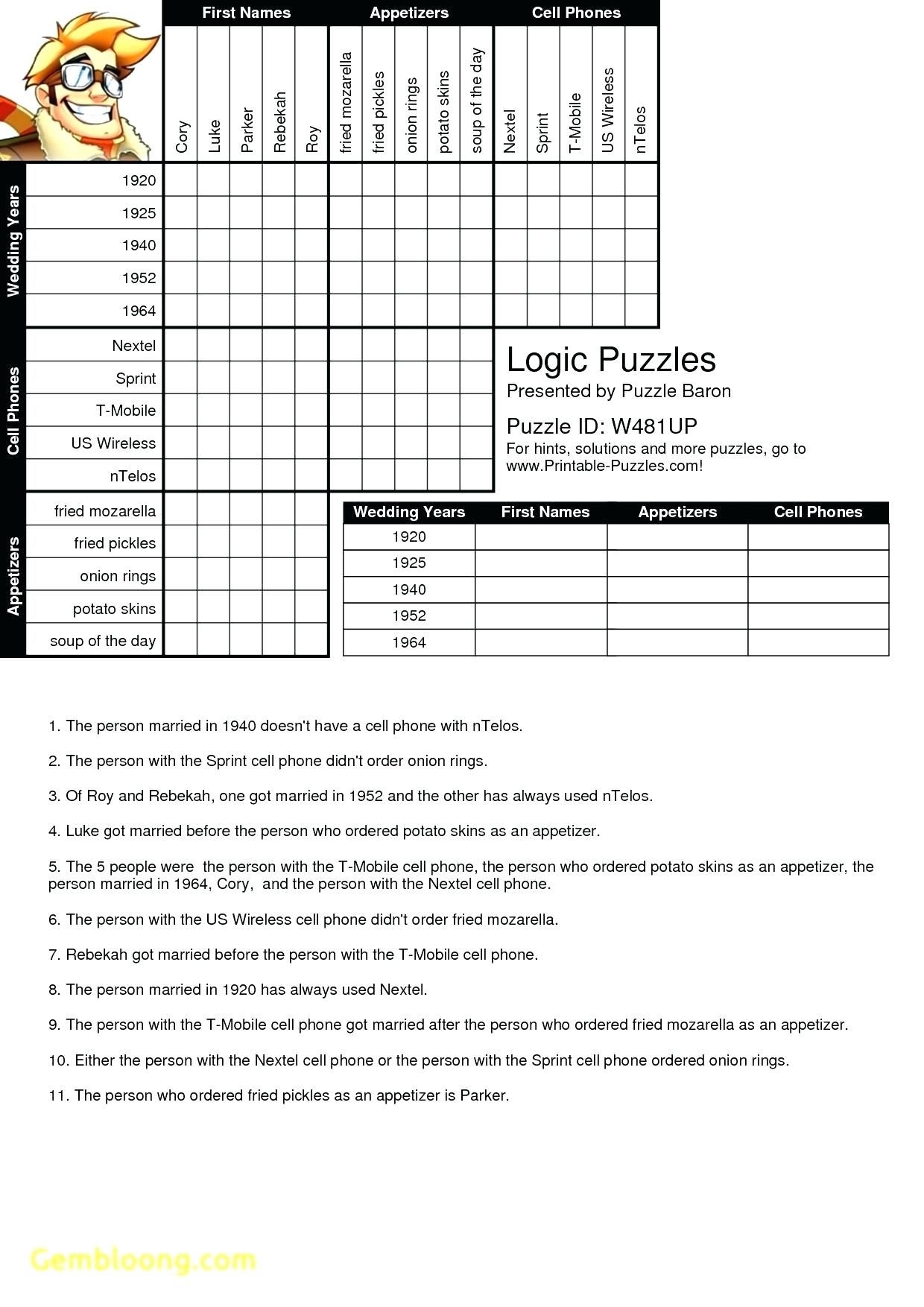Free Printable Grid Logic Puzzles Download Free Printable Grid Logic Puzzles Png Images Free Worksheets On Clipart Library