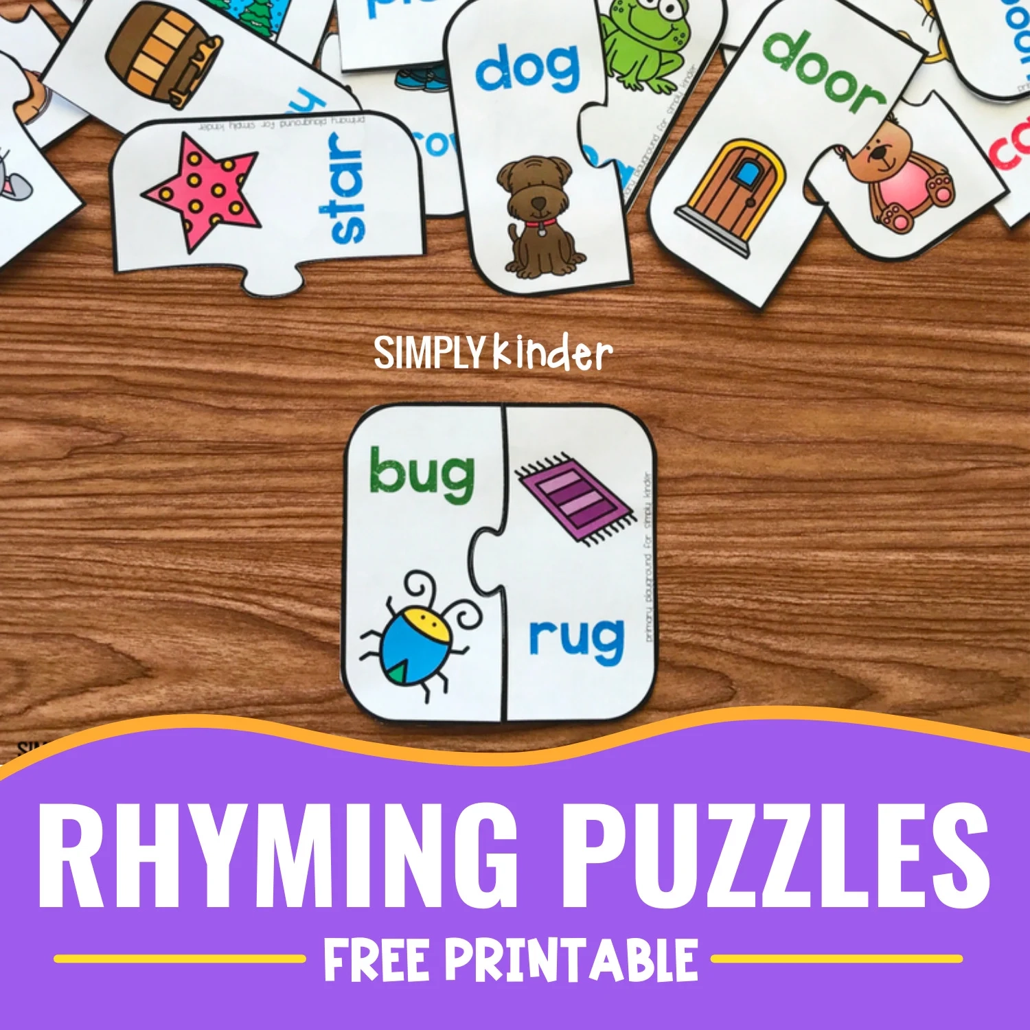 Free Printable Rhyming Puzzles Simply Kinder Free Printable Rhyming Puzzles Simply Kinder