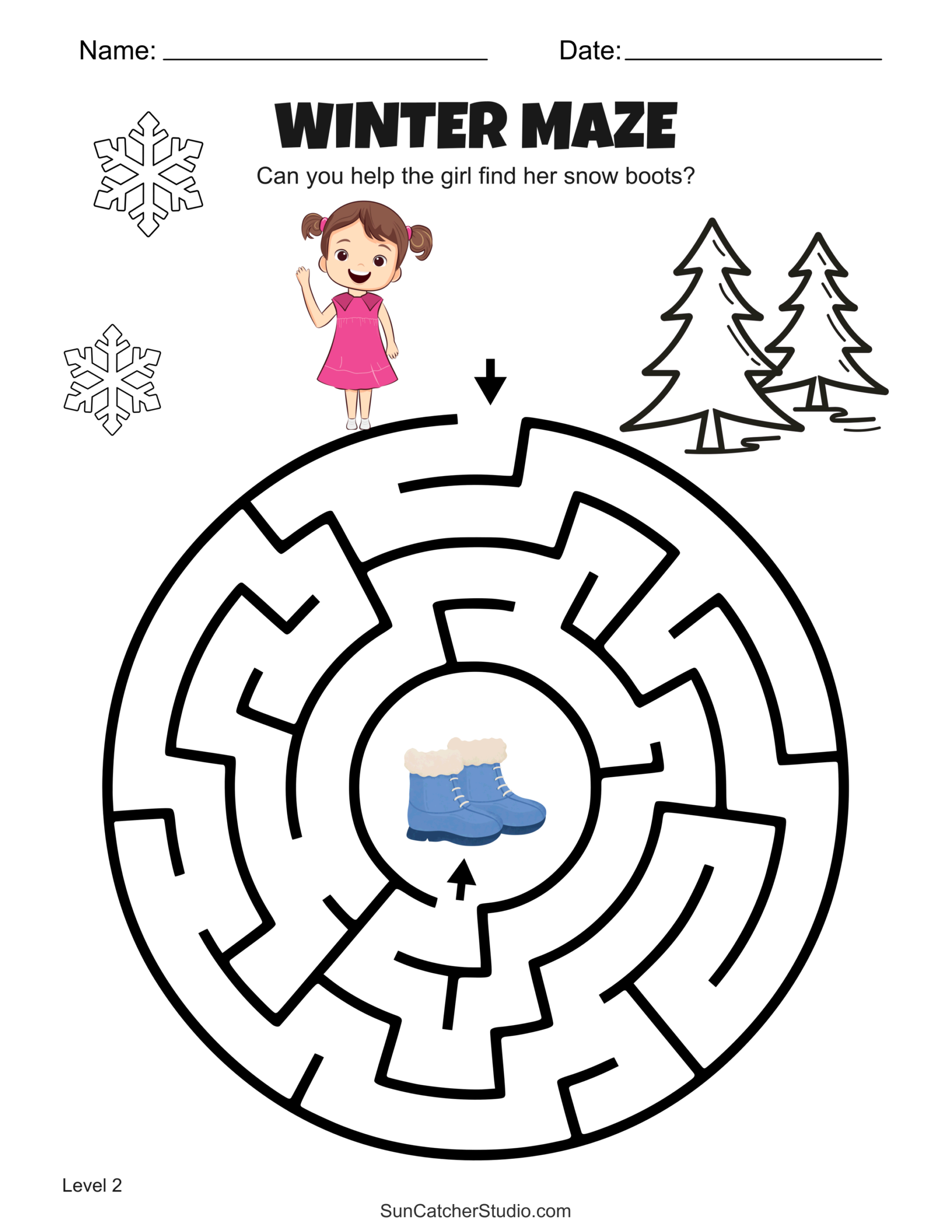 Free Printable Winter Maze Worksheets And Puzzles Free Printables Lettering SVG Files Tools Apps