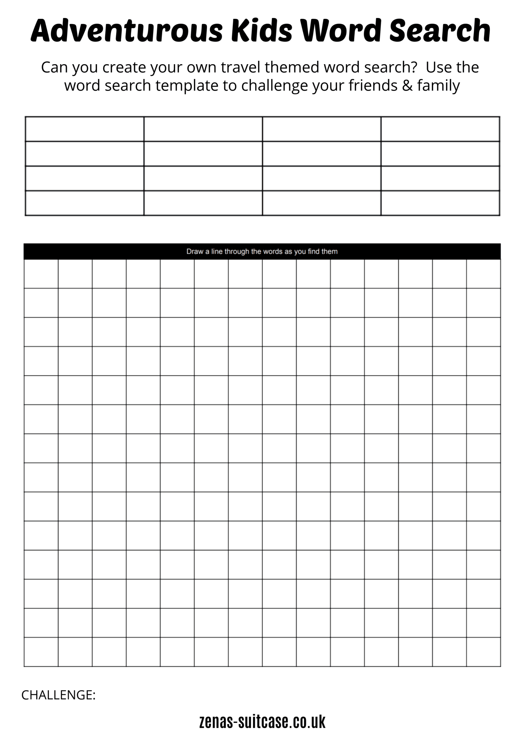 FREE Word Search Games For Kids Including Blank Template FREE Word Search Games For Kids Including Blank Template
