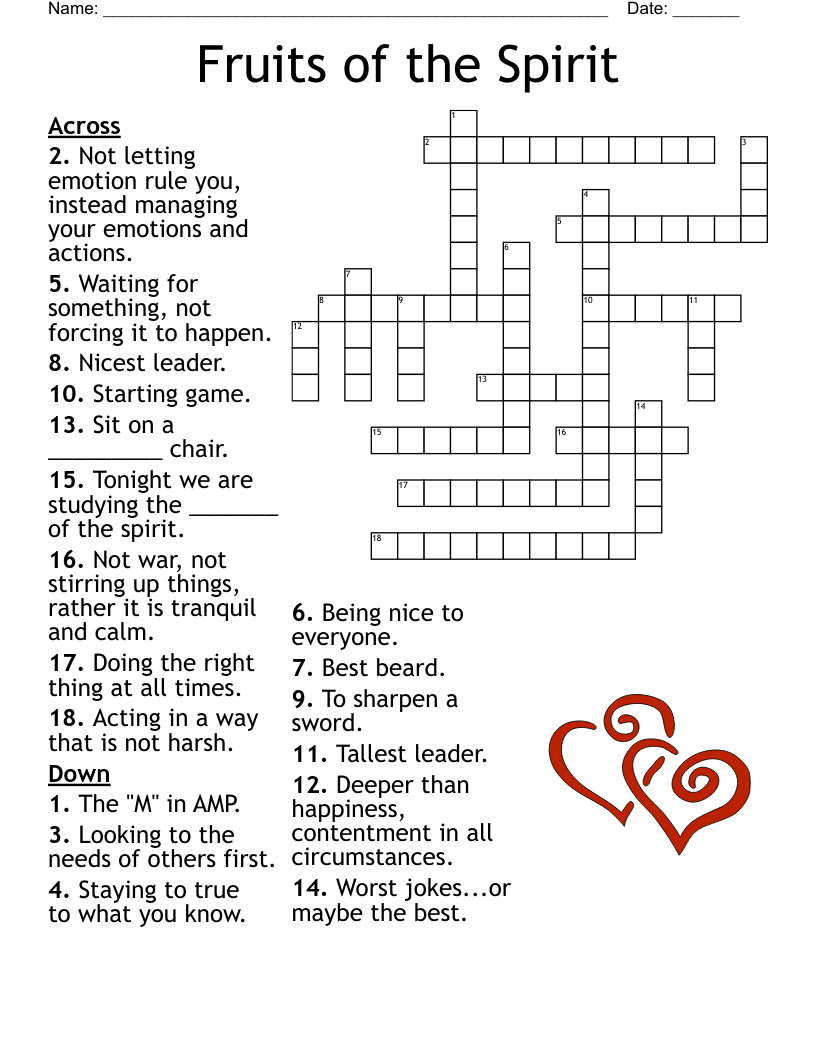 Fruit Of The Spirit Word Search WordMint