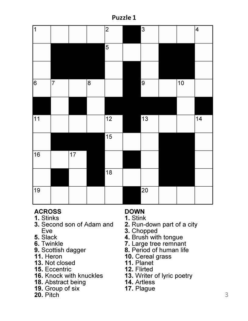 General Knowledge Crossword WordMint Worksheets Library