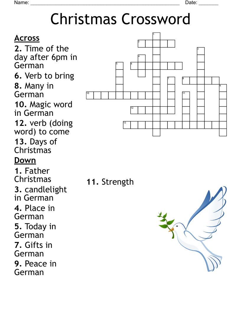 German Crosswords Word Searches Bingo Cards WordMint