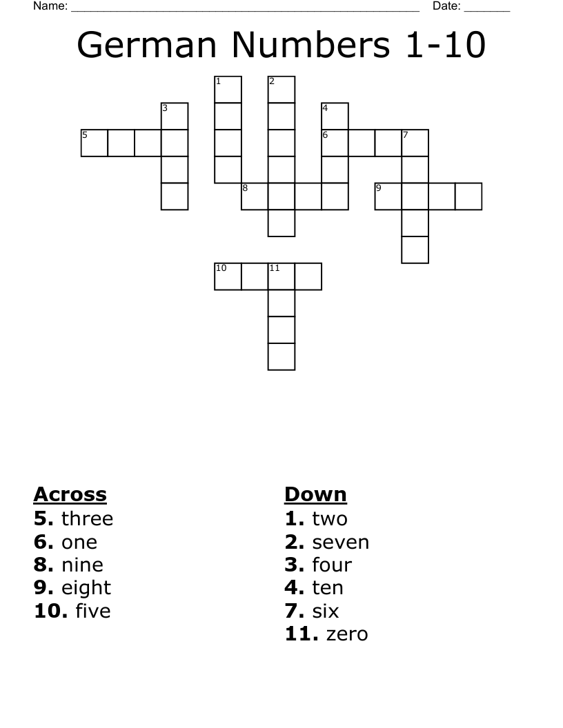 German Crosswords Word Searches Bingo Cards WordMint