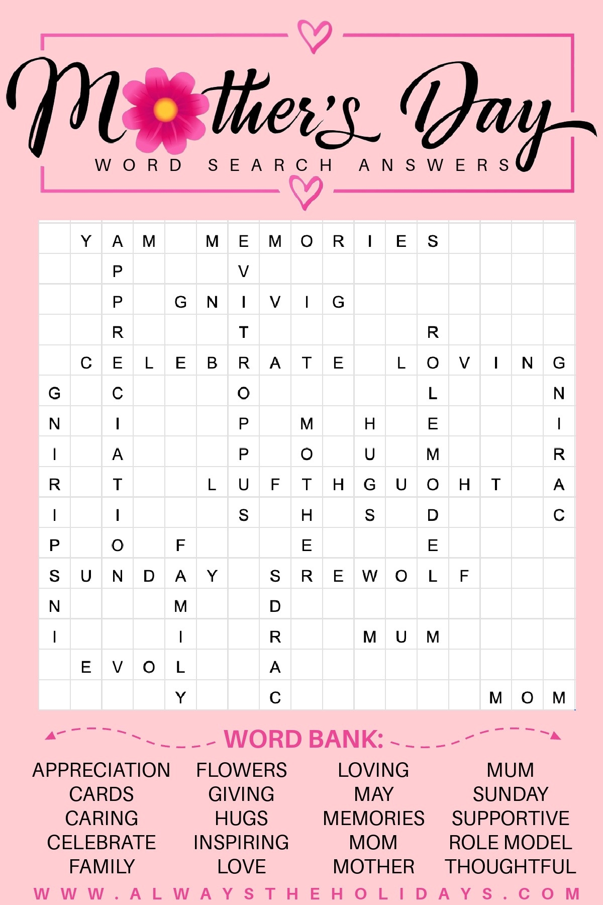 Get A Mother s Day Word Search Free Mother s Day Printable Get A Mother s Day Word Search Free Mother s Day Printable
