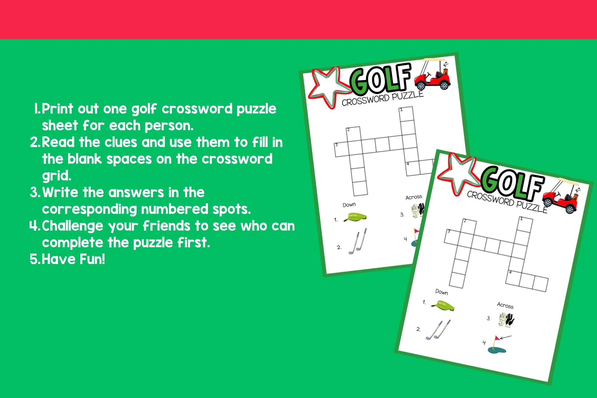 Golf Crossword Puzzle Printable Golf Party Games Golf Tournament Games For Kids And Adults Golf Activities Crossword For Golf Lovers Etsy New Zealand