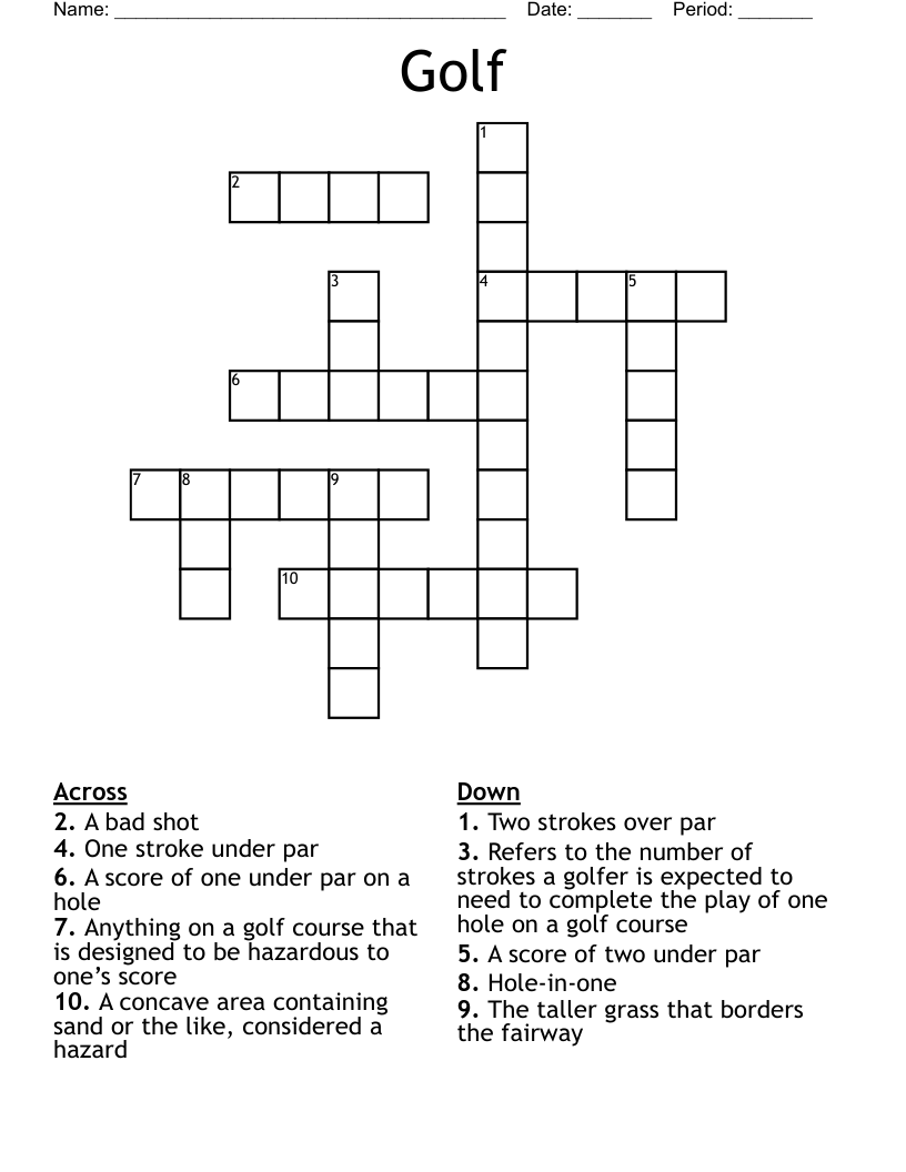 Golf Crossword WordMint