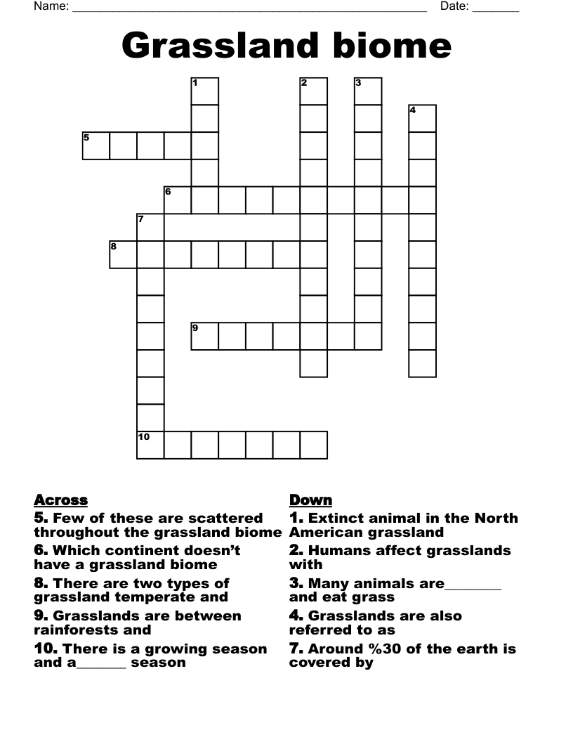Grassland Puzzle Crossword WordMint