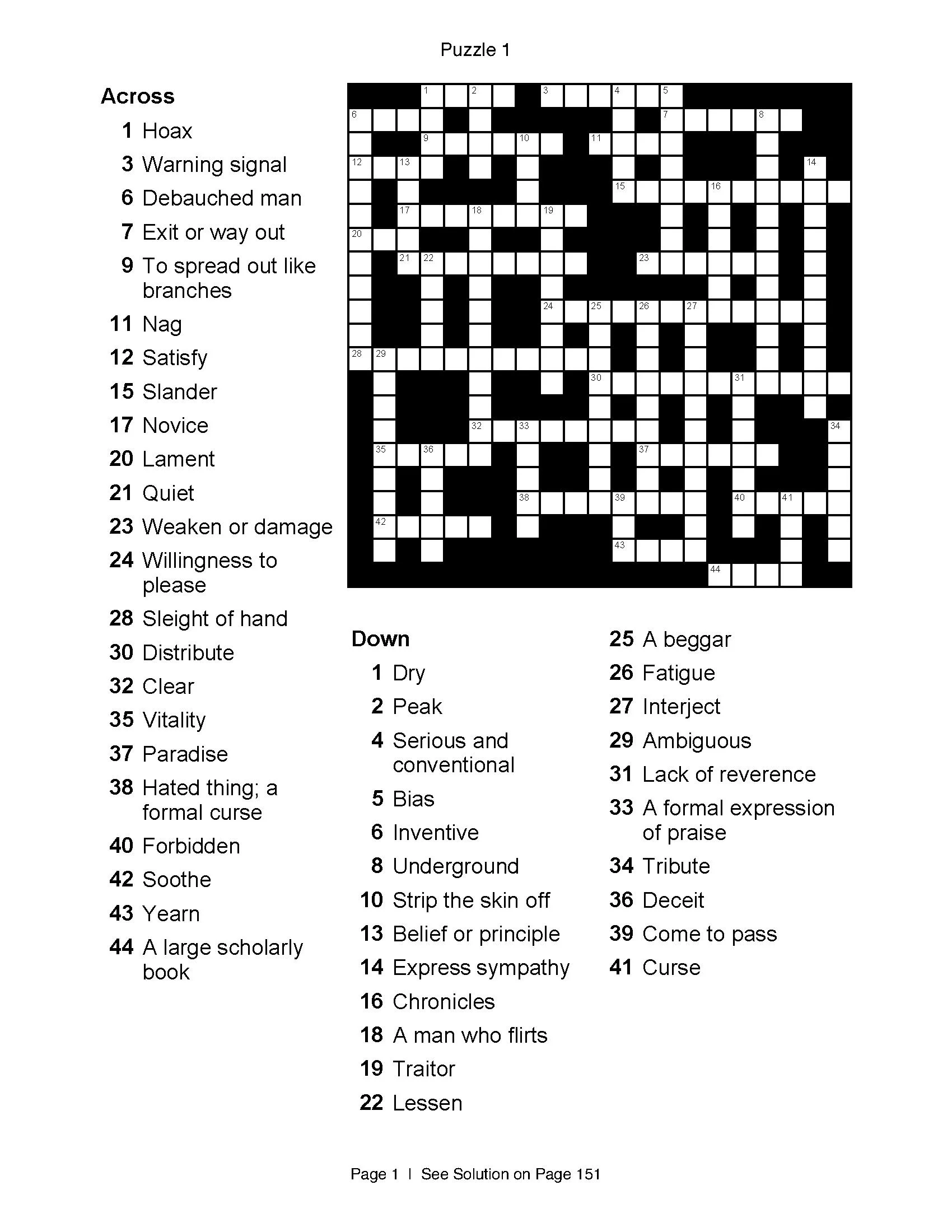 GRE Vocabulary Crossword Puzzles Test Prep Volume 2 PDF Download Etsy Australia