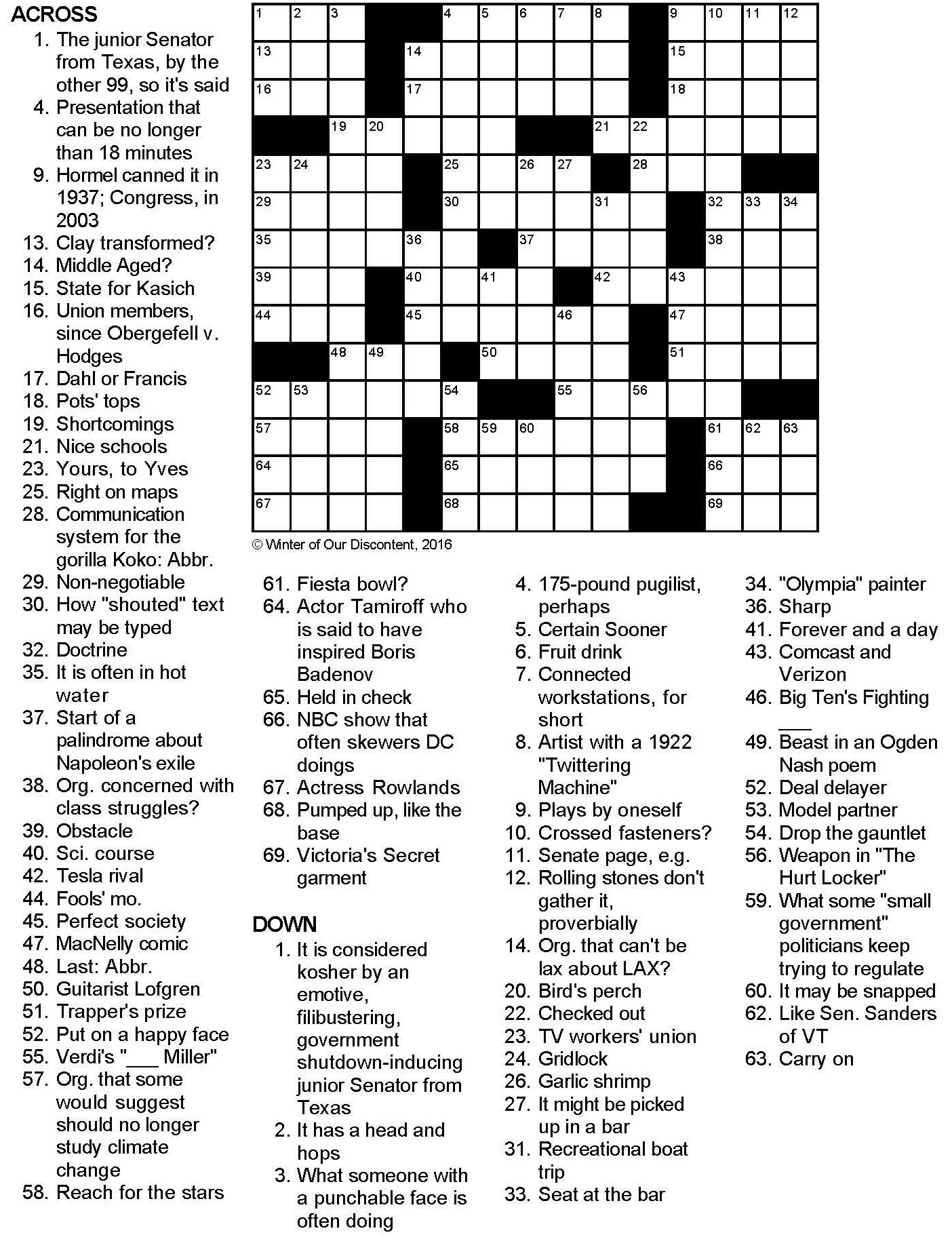 Green Eggs And Canadian Bacon Crossword Puzzle