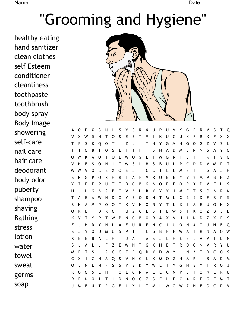 Grooming And Hygiene Word Search WordMint
