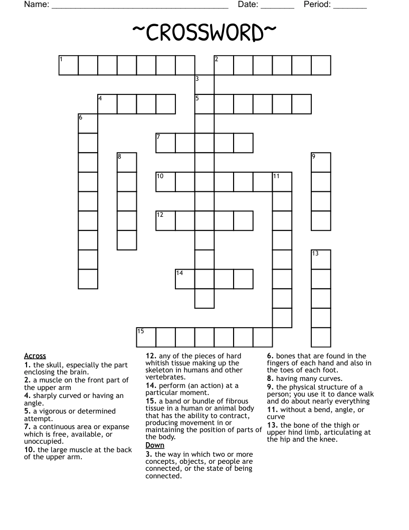 Health And Wellness Crossword Printable Study Planner