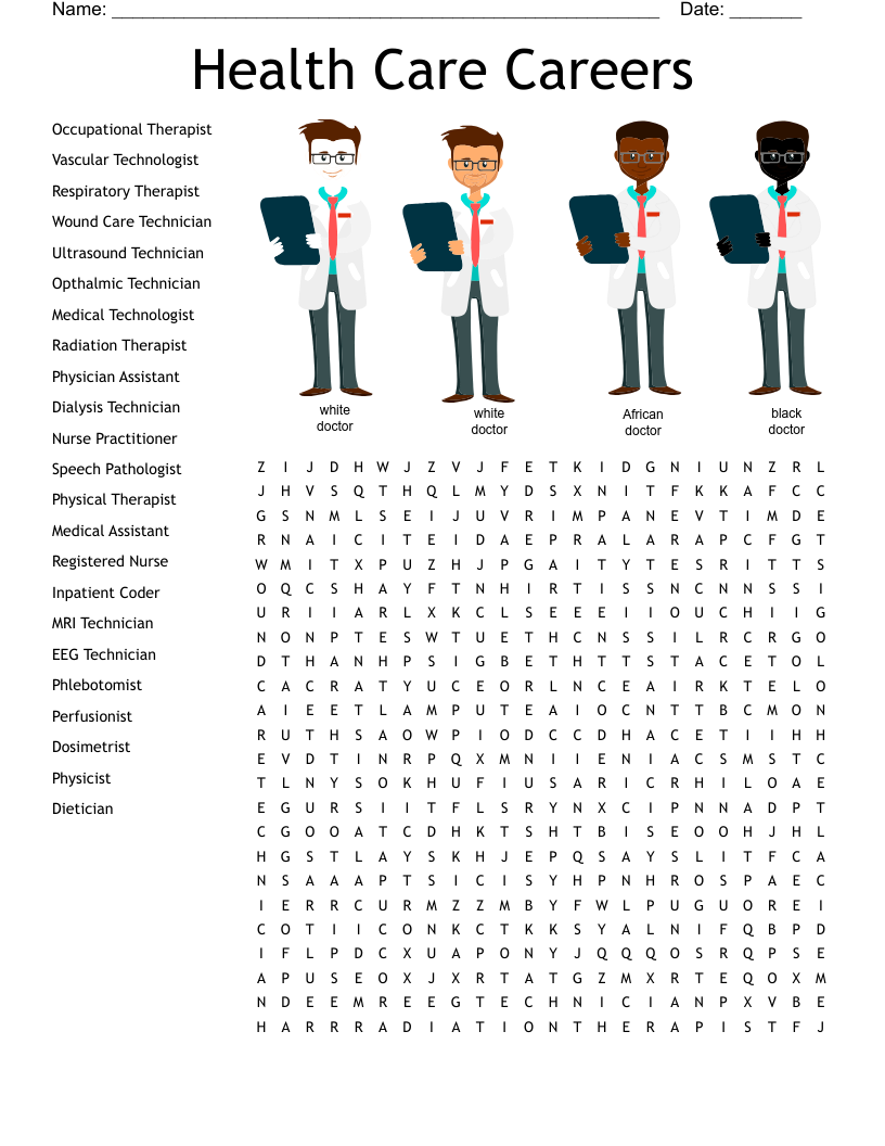 Healthcare Careers Crossword WordMint