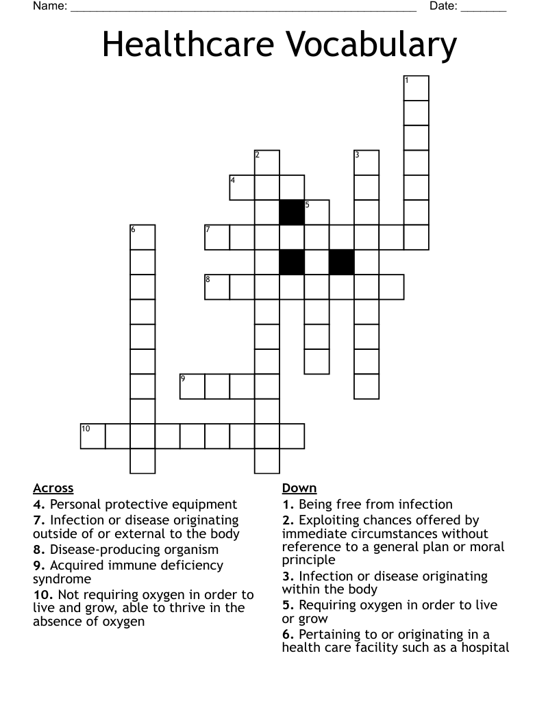 Healthcare Test Crossword WordMint