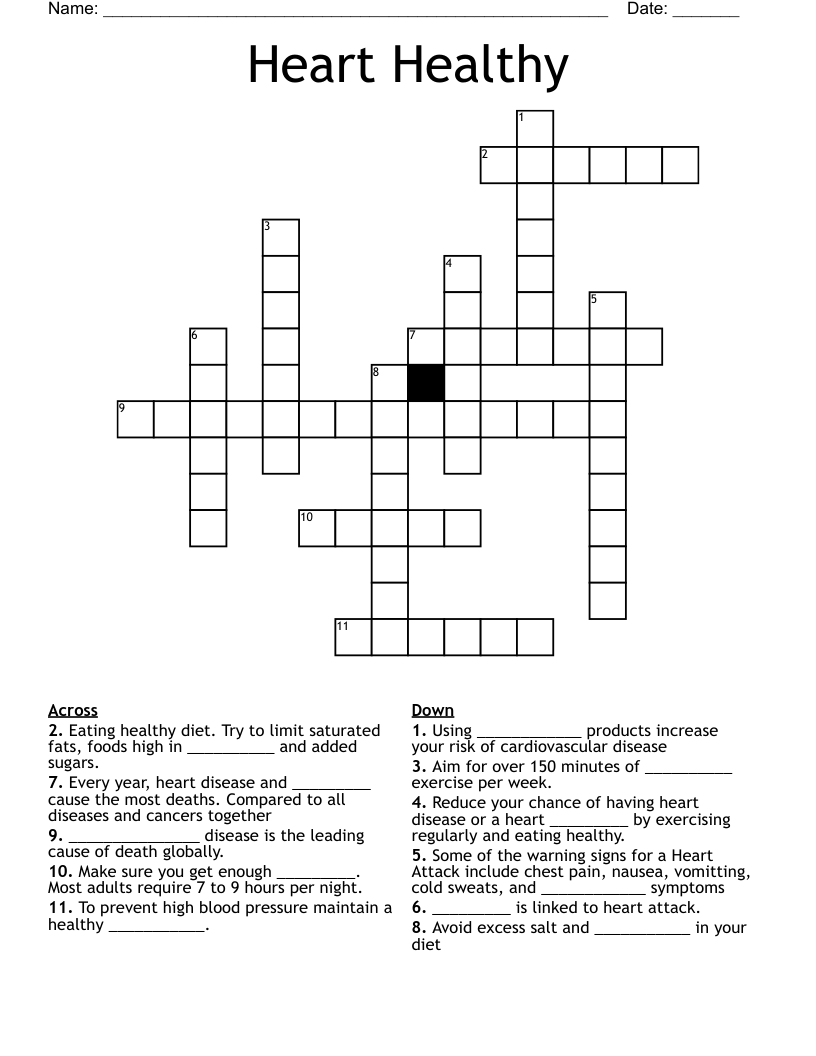 Heart Healthy Crossword WordMint