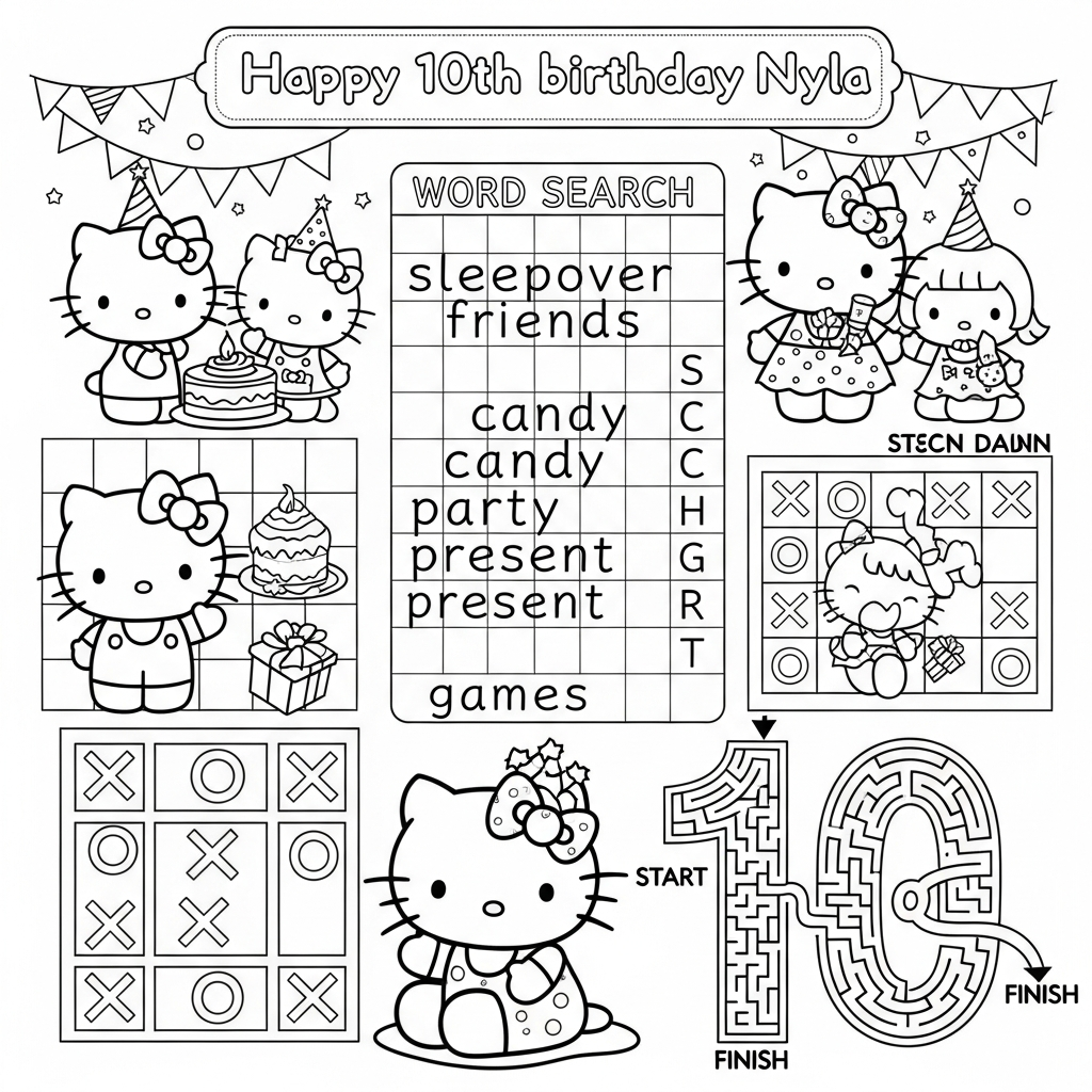 Hello Kitty Birthday Activity Fun Coloring app