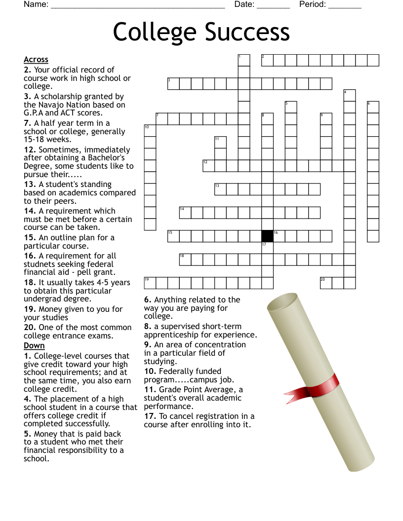 High School Crossword WordMint