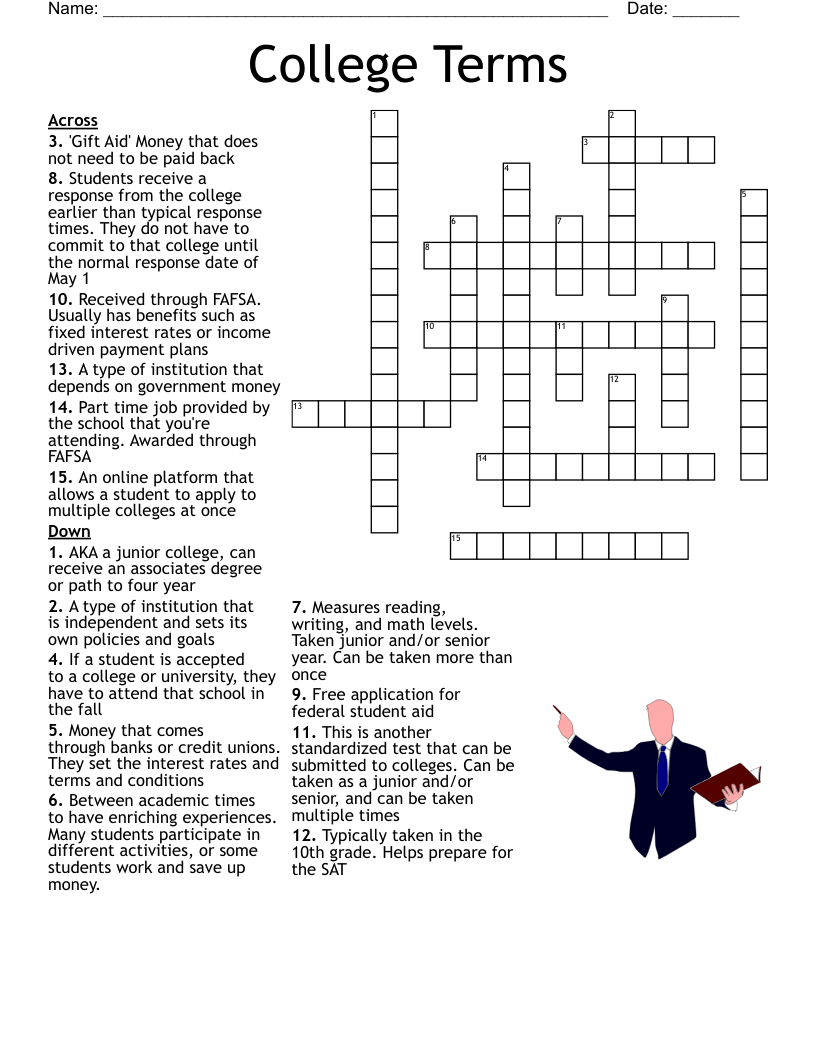 High School Vocabulary Crossword WordMint