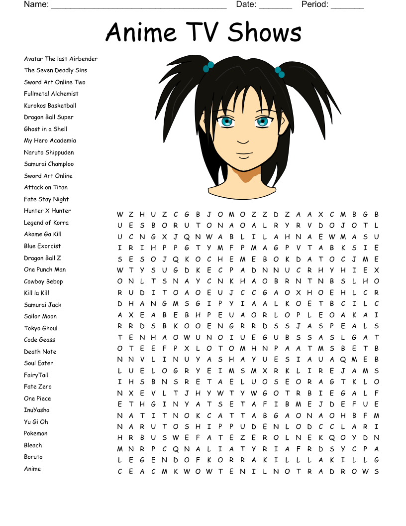 Horror Movies Word Search WordMint