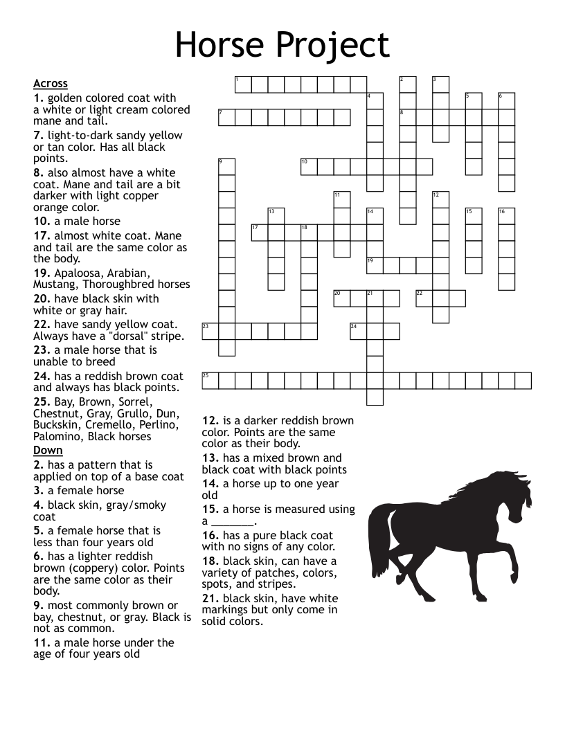 Horses Word Search WordMint