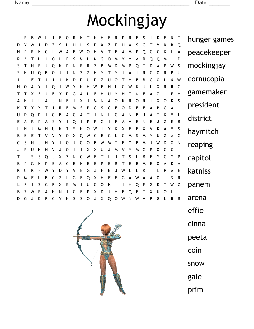Hunger Games Crossword Puzzle WordMint