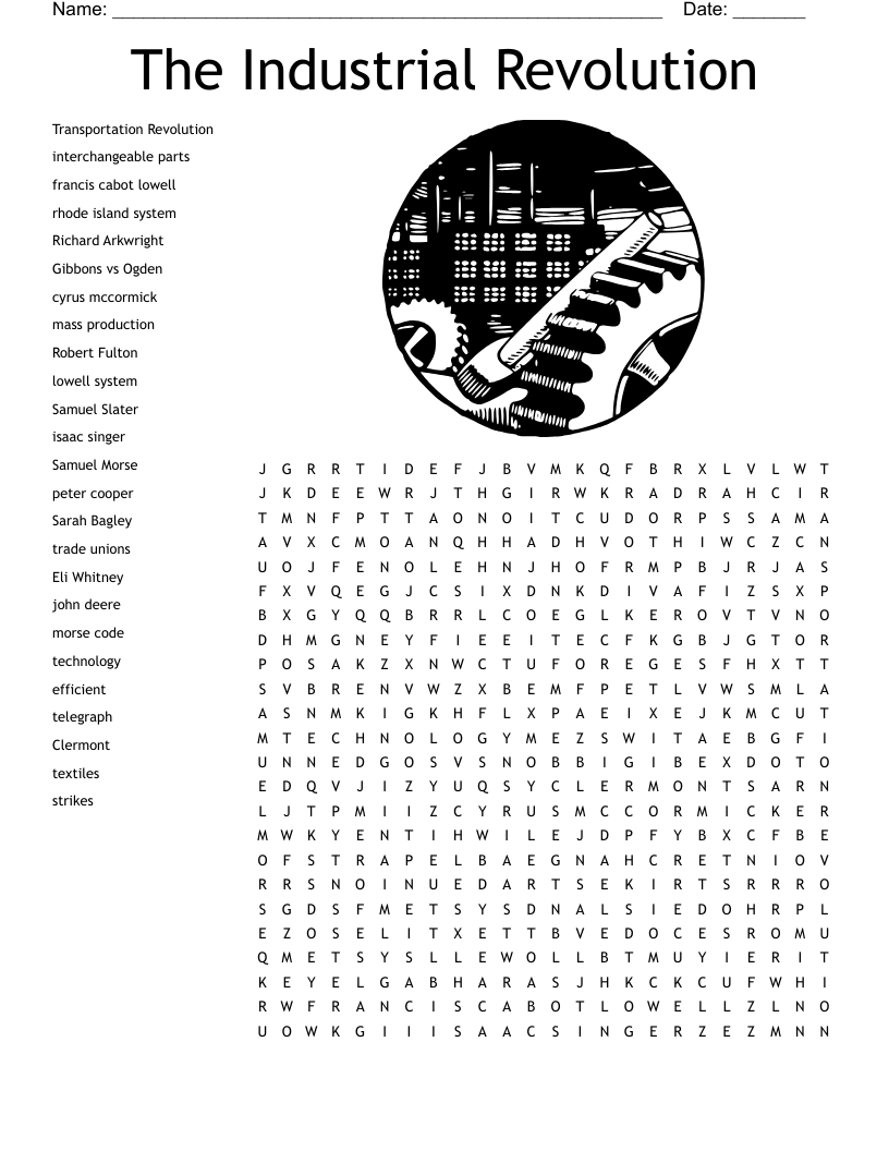 Industrial Revolution Crossword WordMint