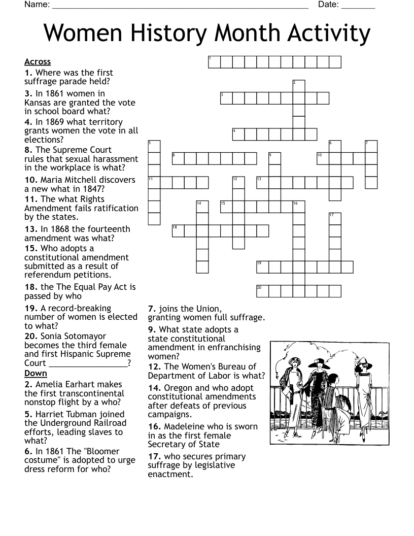 International Women s Day Crossword WordMint
