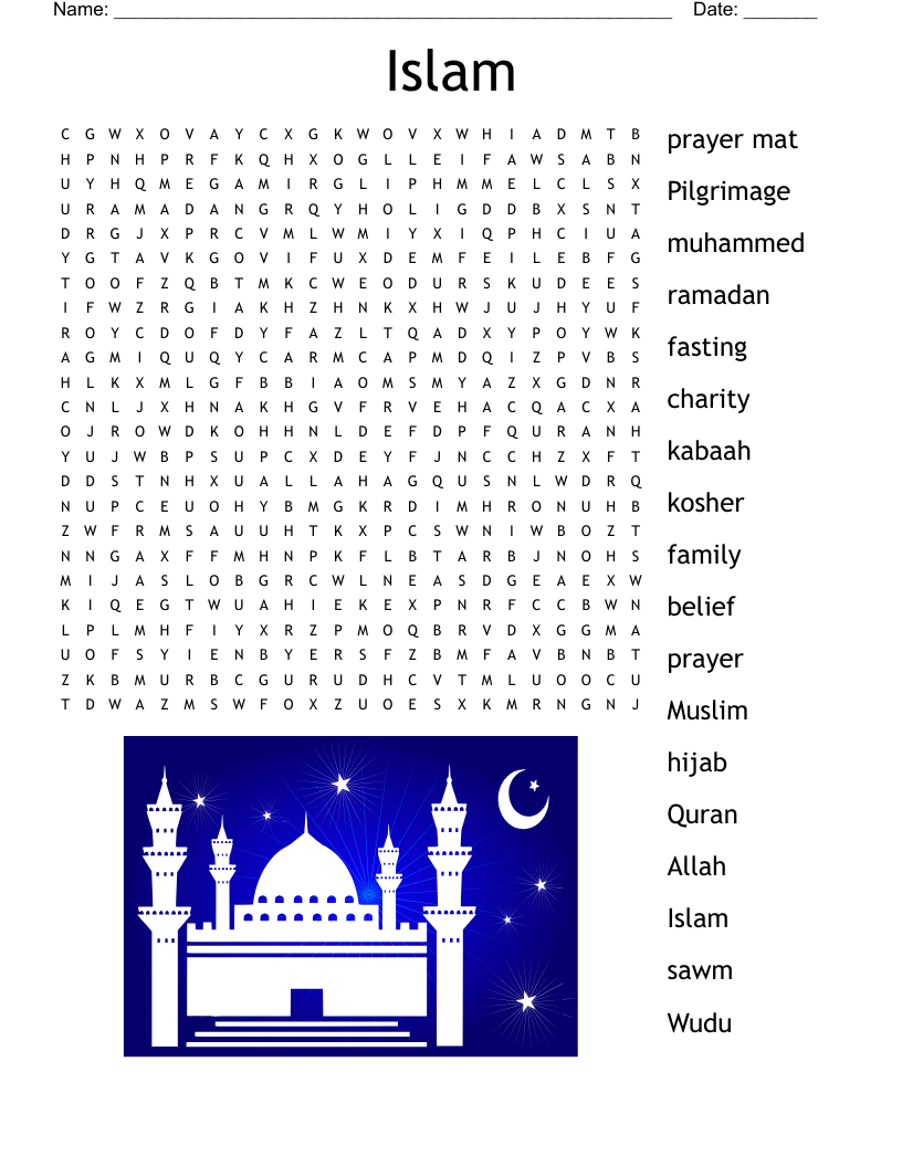 Islam Vocabulary Puzzle Crossword WordMint