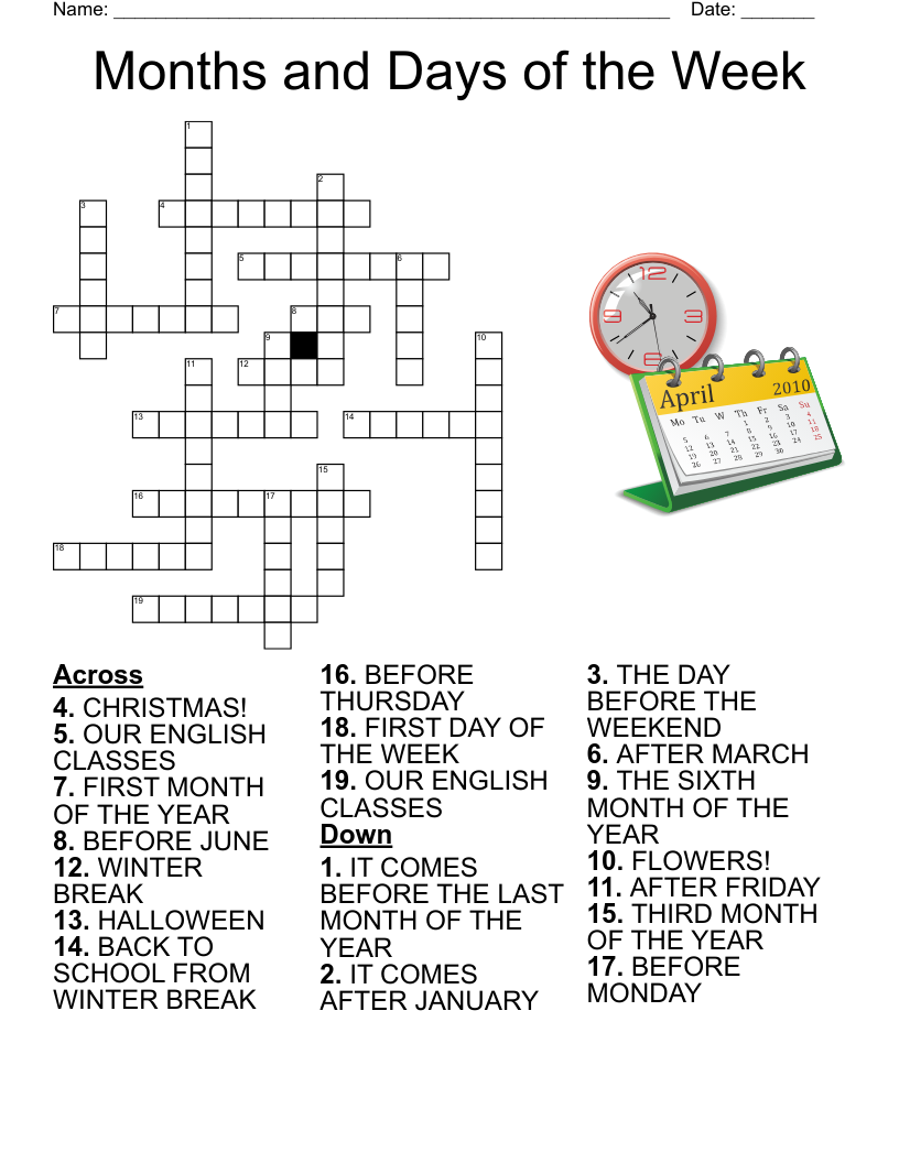 January Crossword Puzzle WordMint