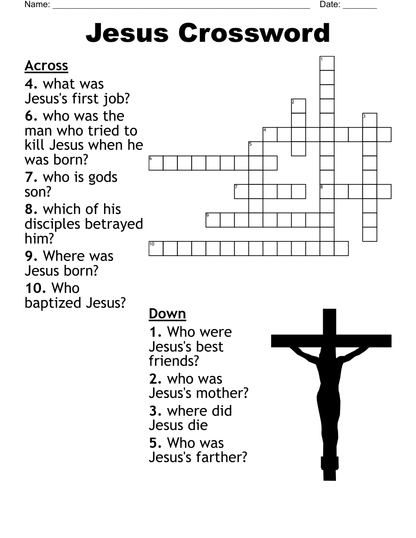 Jesus Crossword WordMint Jesus Crossword WordMint